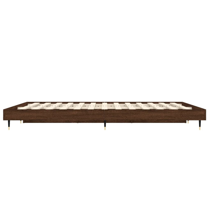 sengeramme 120x190 cm uden madras konstrueret træ brunt eg