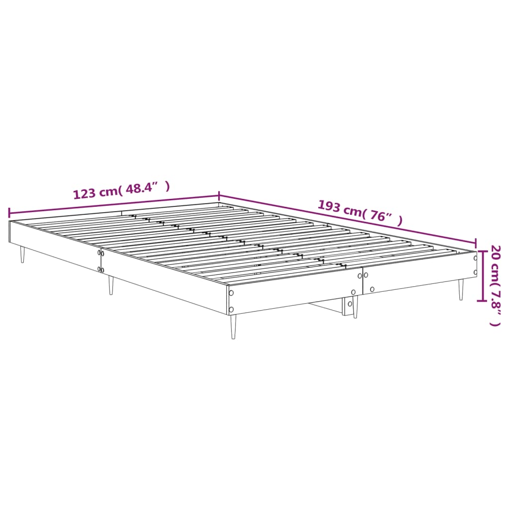 sengeramme 120x190 cm uden madras konstrueret træ brunt eg