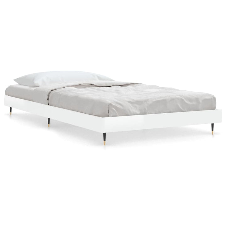 sengeramme 90x190 cm konstrueret træ hvid højglans
