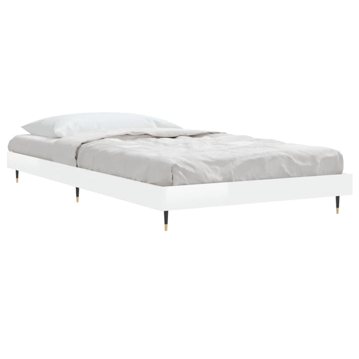sengeramme 90x190 cm konstrueret træ hvid højglans