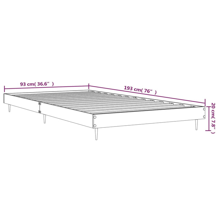 sengeramme 90x190 cm konstrueret træ hvid højglans