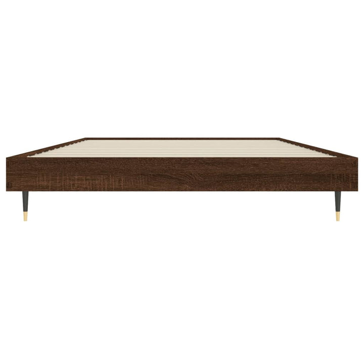 sengeramme 90x190 cm uden madras konstrueret træ brunt eg