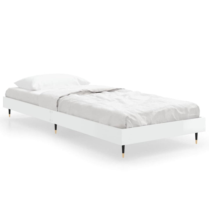 sengeramme 75x190 cm konstrueret træ hvid højglans