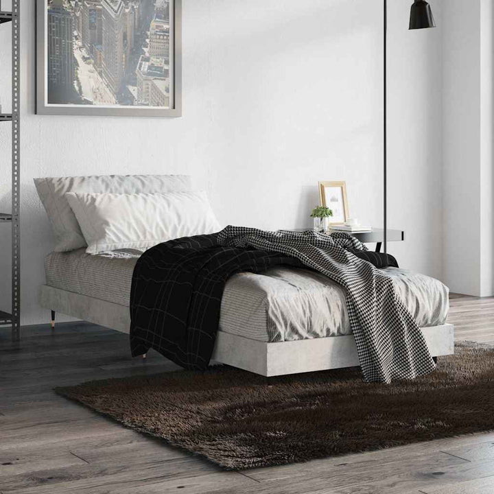sengeramme 75x190 cm konstrueret træ betongrå
