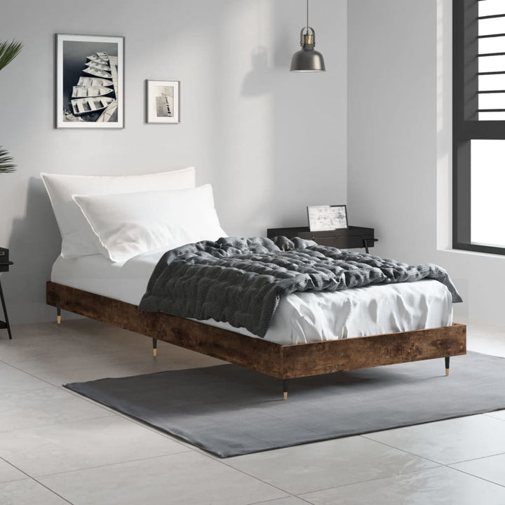 sengeramme 75x190 cm uden madras konstrueret træ røget eg
