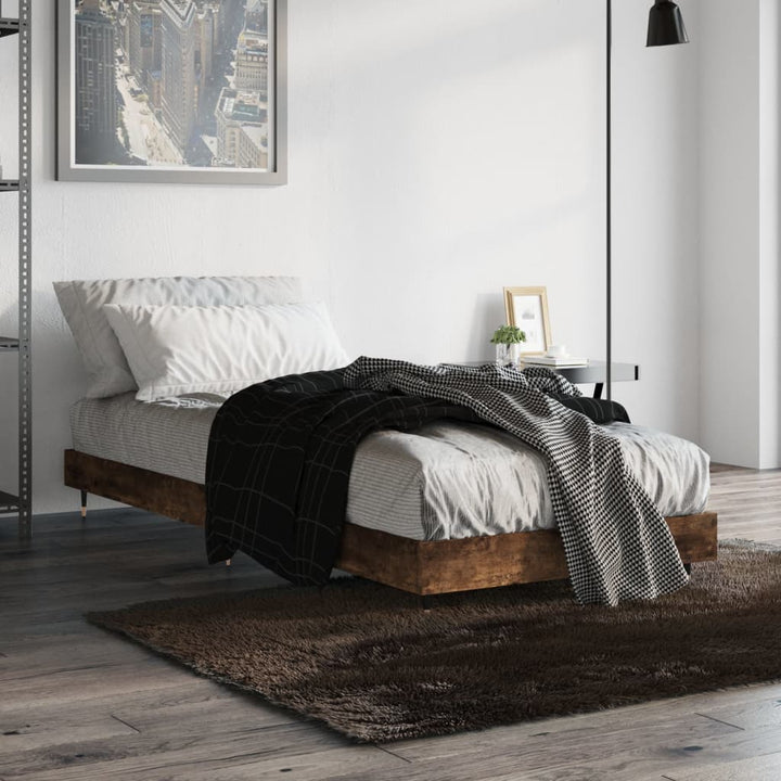 sengeramme 75x190 cm uden madras konstrueret træ røget eg