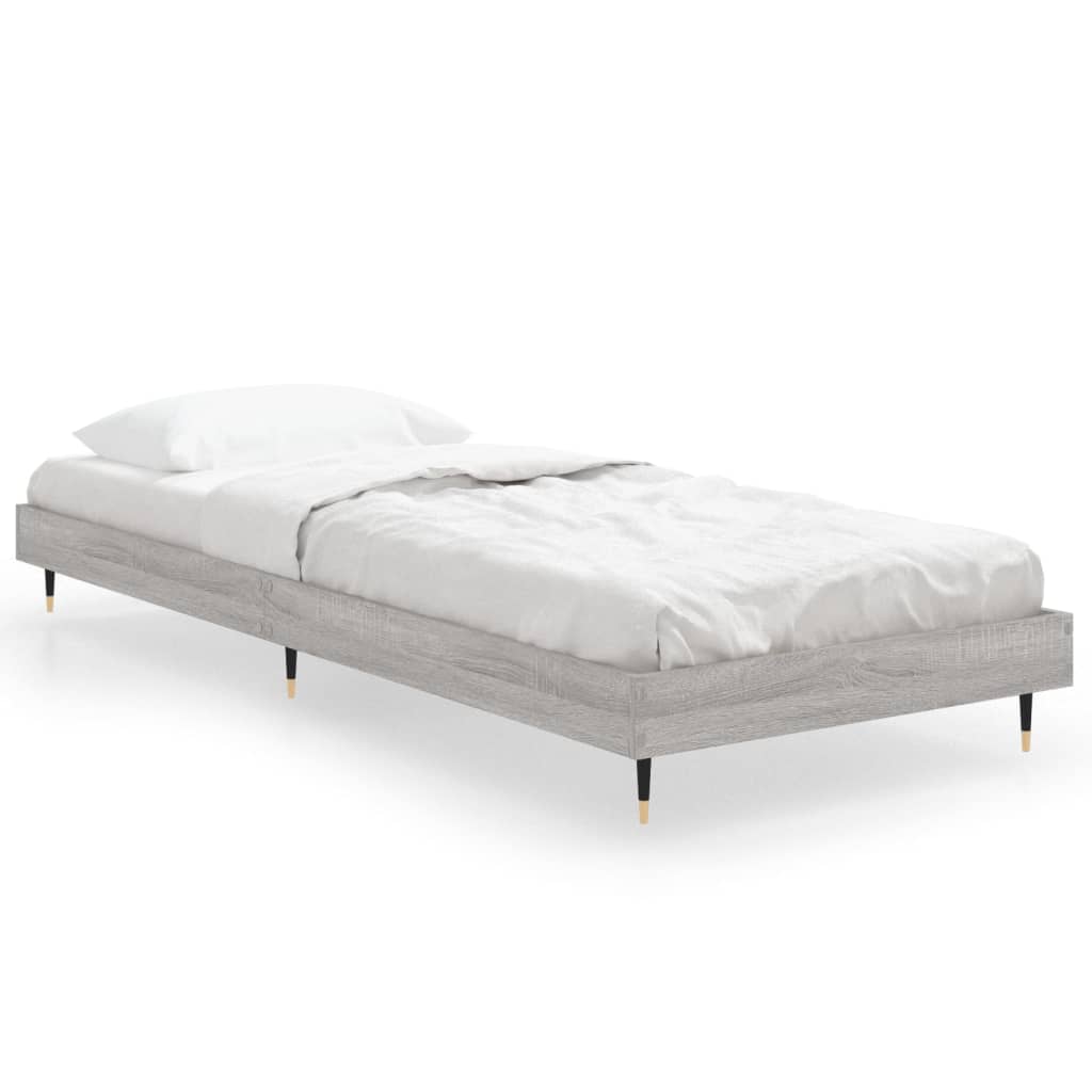 sengeramme 75x190 cm konstrueret træ grå sonoma-eg