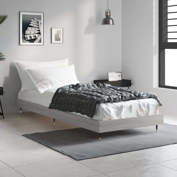 sengeramme 75x190 cm konstrueret træ grå sonoma-eg