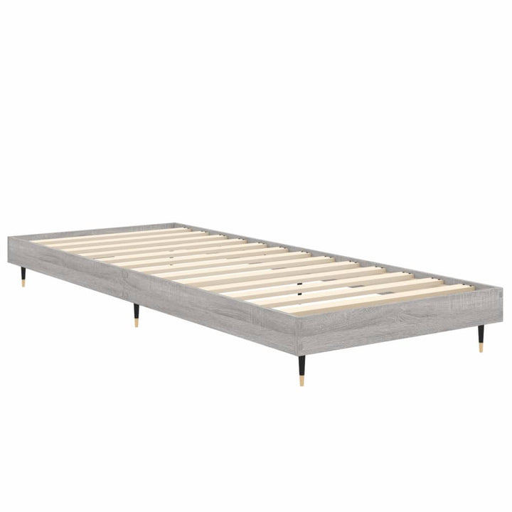 sengeramme 75x190 cm konstrueret træ grå sonoma-eg