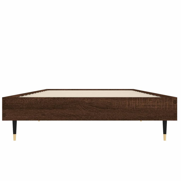 sengeramme 75x190 cm uden madras konstrueret træ brunt eg