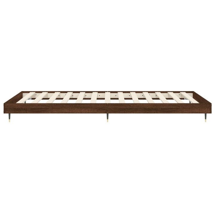 sengeramme 75x190 cm uden madras konstrueret træ brunt eg