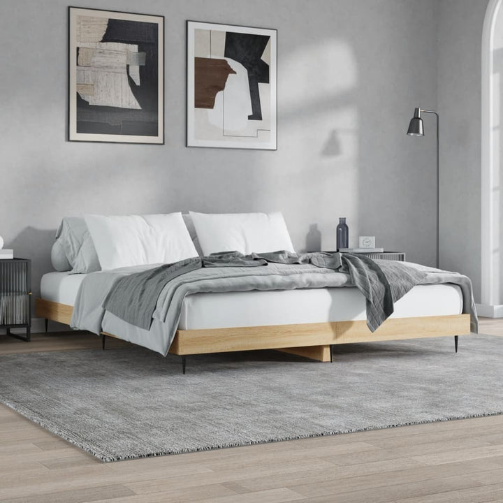 sengeramme uden madras 200x200 cm konstrueret træ sonoma-eg