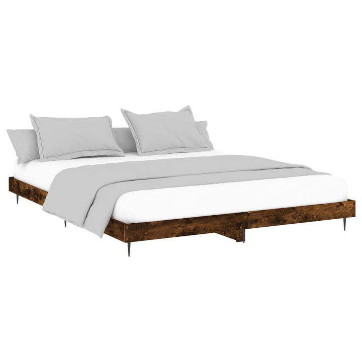 sengeramme uden madras 200x200 cm konstrueret træ røget eg