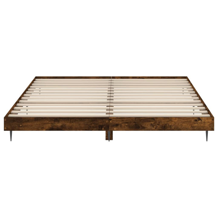 sengeramme uden madras 200x200 cm konstrueret træ røget eg