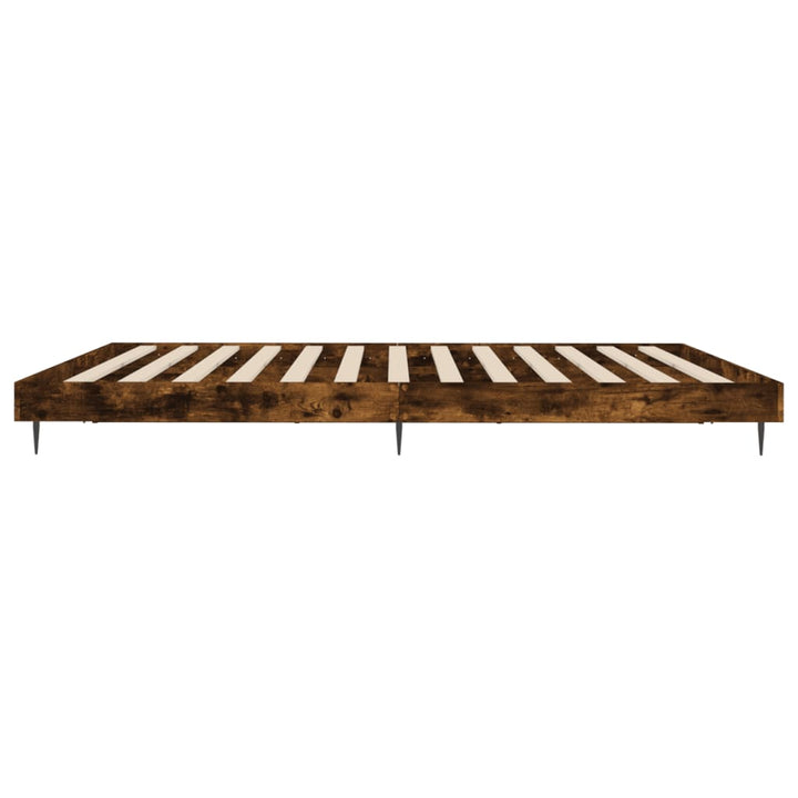sengeramme uden madras 200x200 cm konstrueret træ røget eg