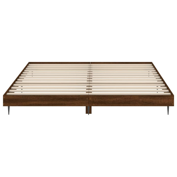 sengeramme uden madras 200x200 cm konstrueret træ brun eg