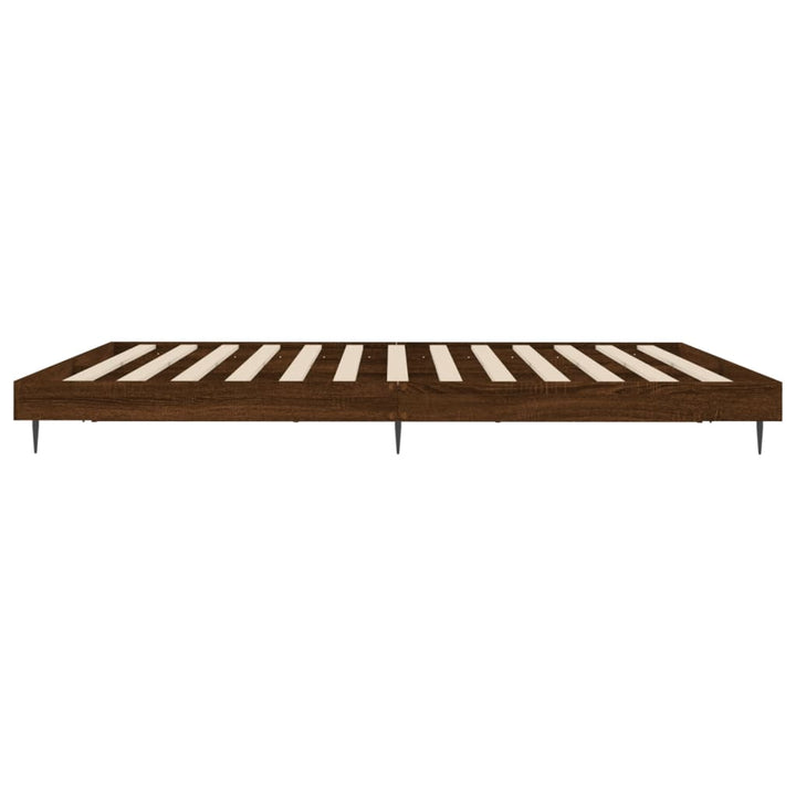 sengeramme uden madras 200x200 cm konstrueret træ brun eg