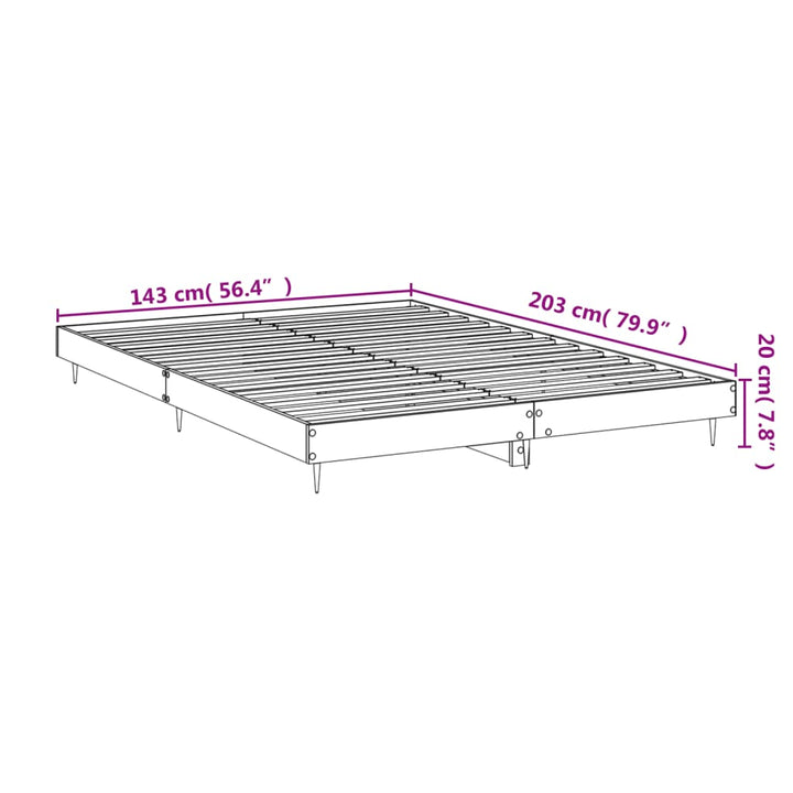 sengeramme 140x200 cm uden madras konstrueret træ sonoma-eg