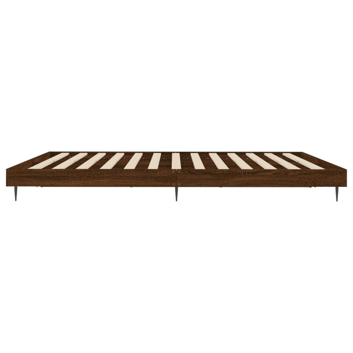sengeramme 120x200 cm uden madras konstrueret træ brunt eg