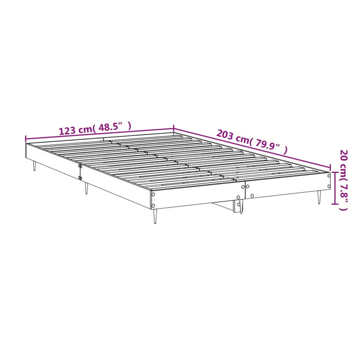 sengeramme 120x200 cm uden madras konstrueret træ brunt eg