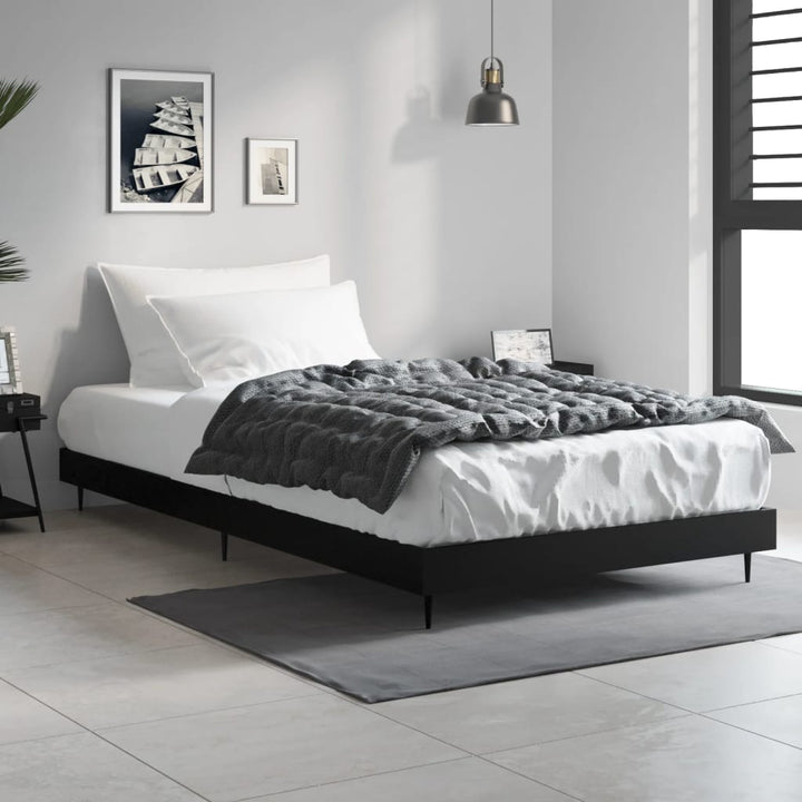 sengeramme 100x200 cm konstrueret træ sort