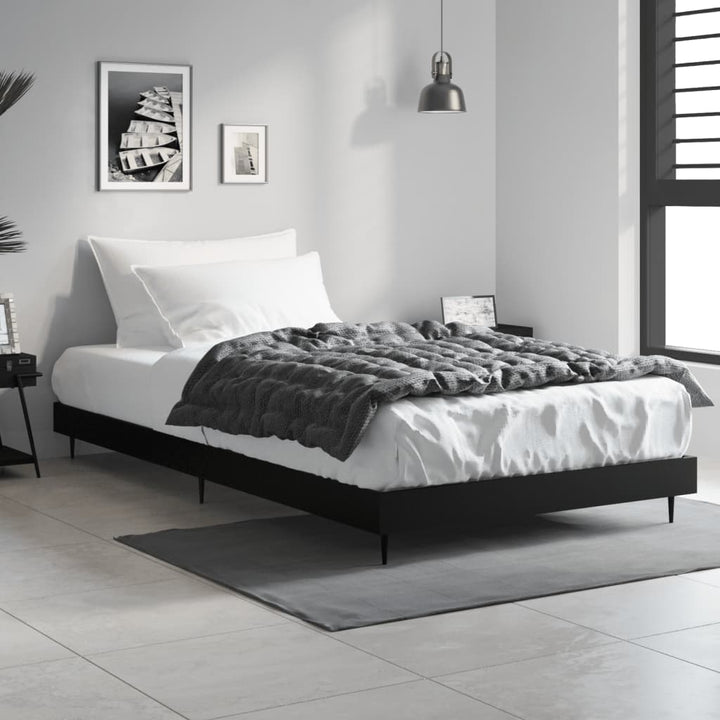 sengeramme 90x200 cm konstrueret træ sort