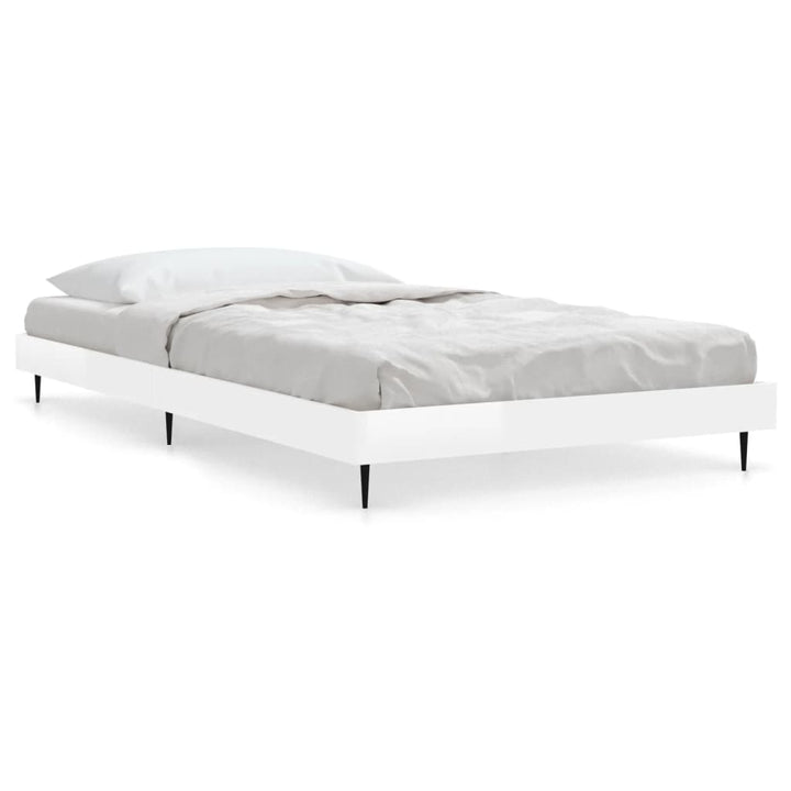 sengeramme 90x200 cm konstrueret træ hvid højglans