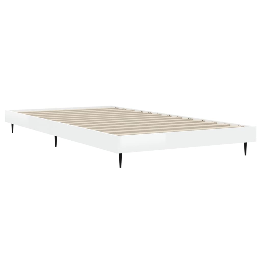 sengeramme 90x200 cm konstrueret træ hvid højglans