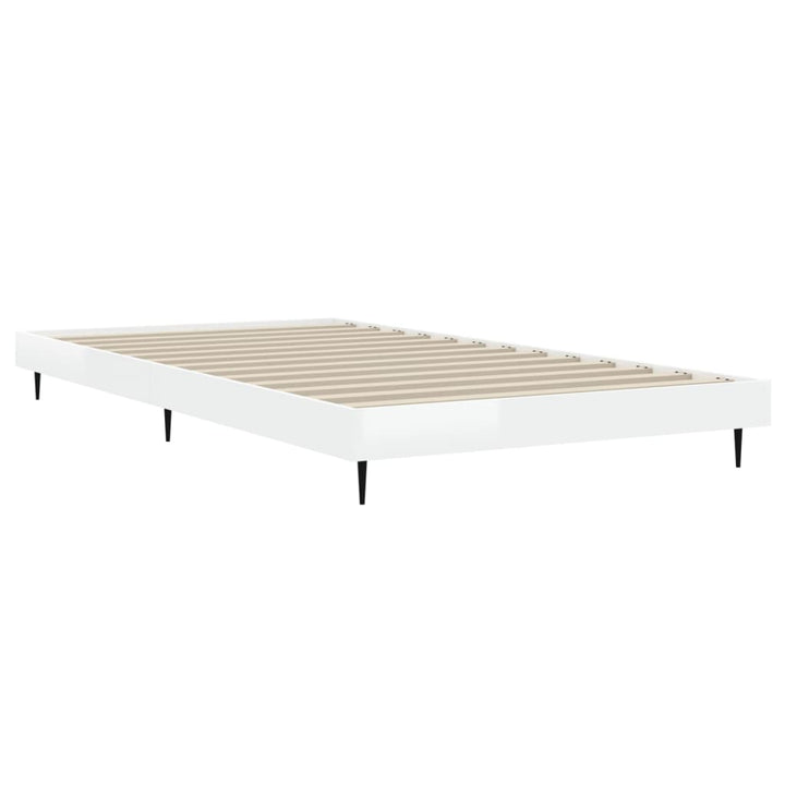 sengeramme 90x200 cm konstrueret træ hvid højglans