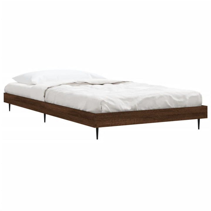 sengeramme 90x200 cm uden madras konstrueret træ brunt eg