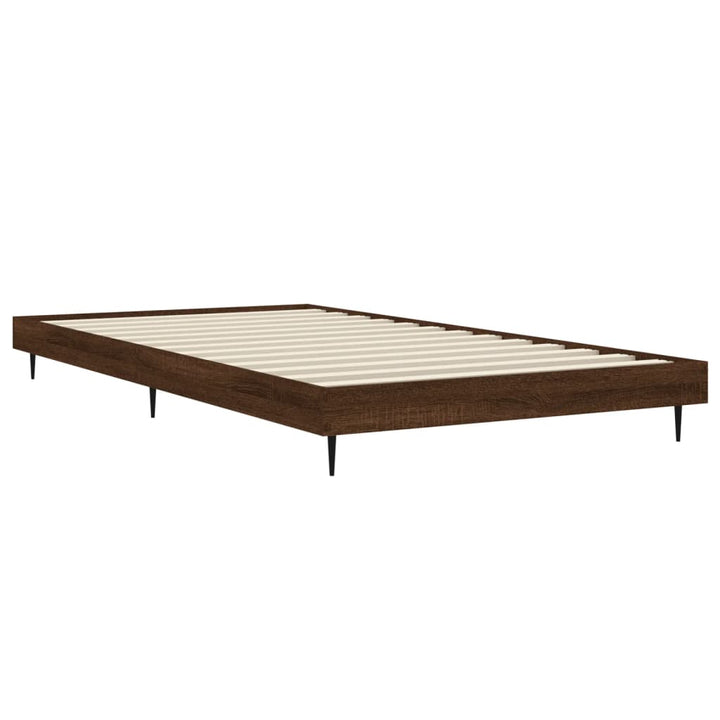 sengeramme 90x200 cm uden madras konstrueret træ brunt eg