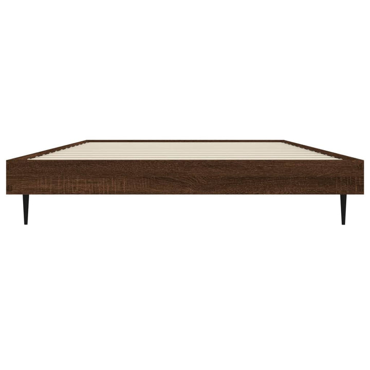 sengeramme 90x200 cm uden madras konstrueret træ brunt eg