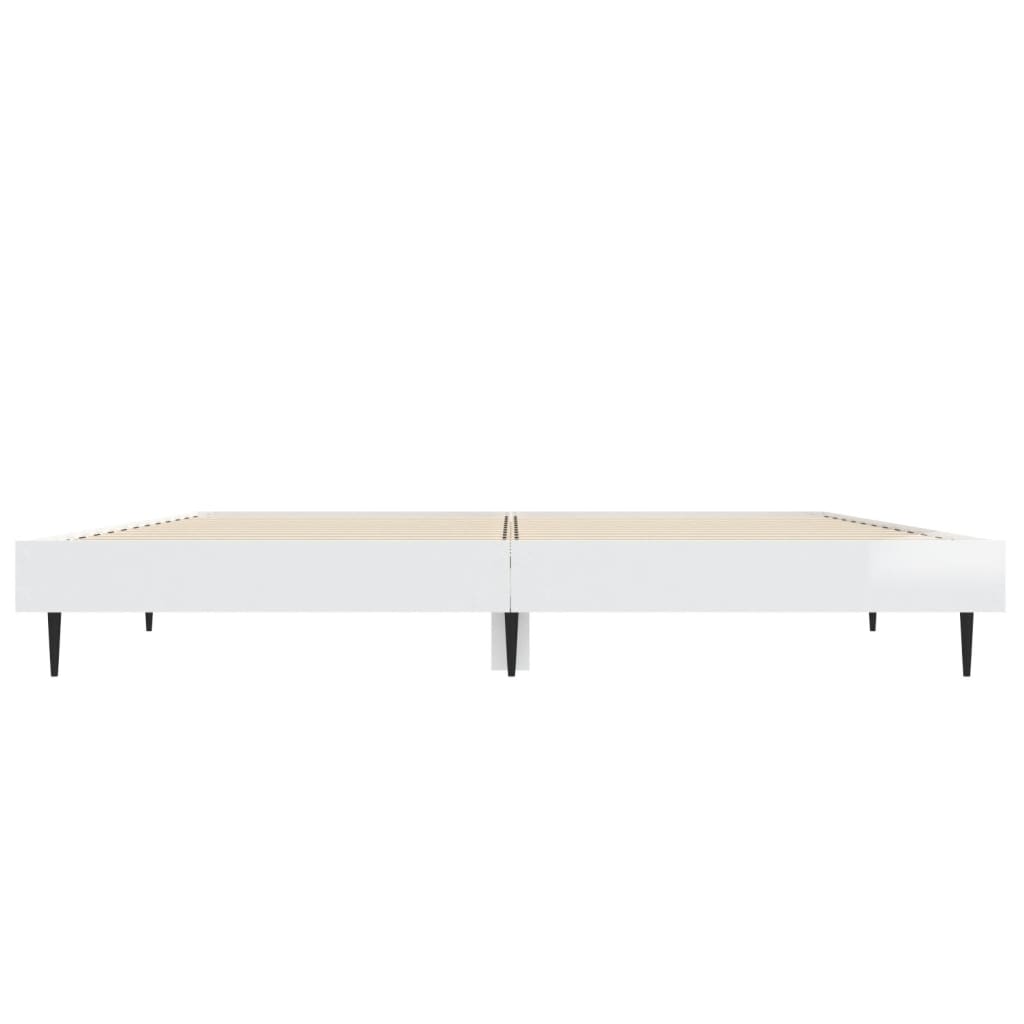 sengestel 140x190 cm konstrueret træ hvid højglans