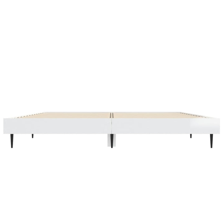 sengestel 140x190 cm konstrueret træ hvid højglans