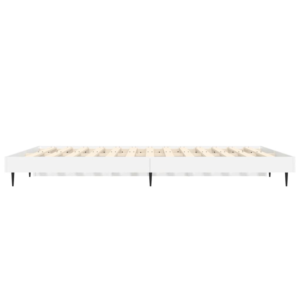 sengestel 140x190 cm konstrueret træ hvid højglans
