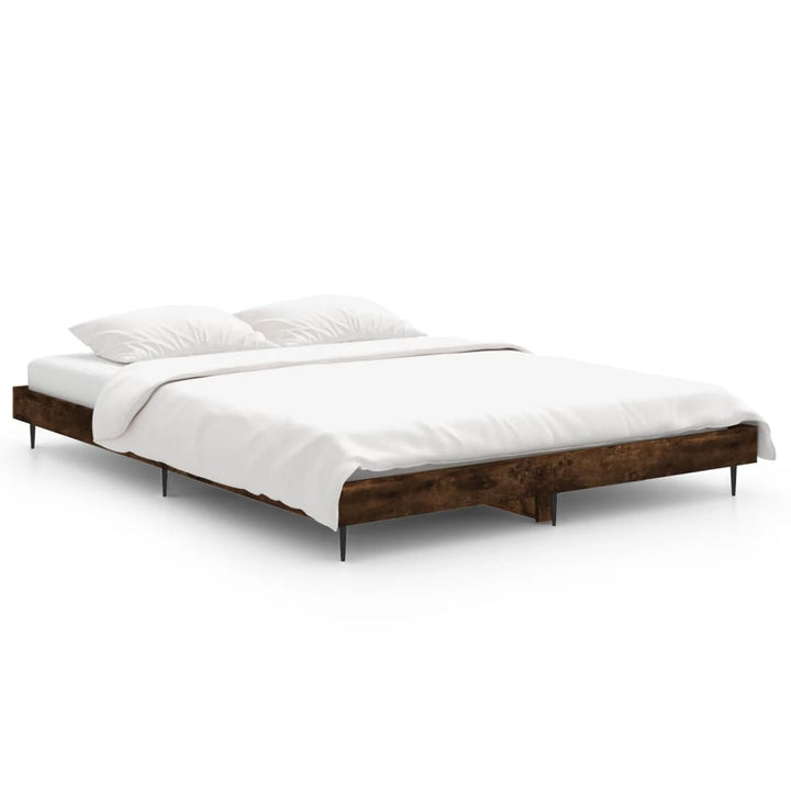 sengeramme 140x190 cm uden madras konstrueret træ røget eg