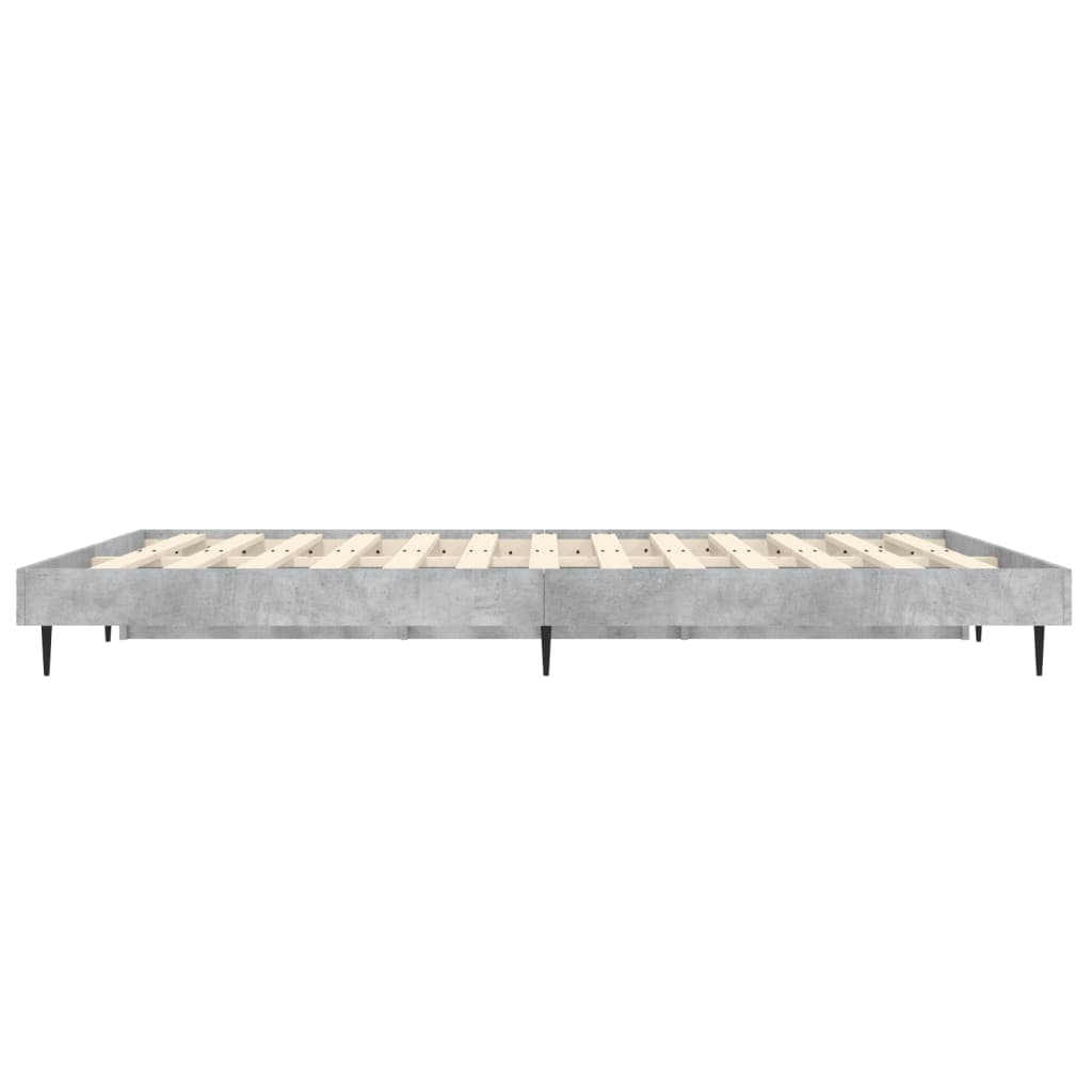 sengestel 135x190 cm konstrueret træ betongrå
