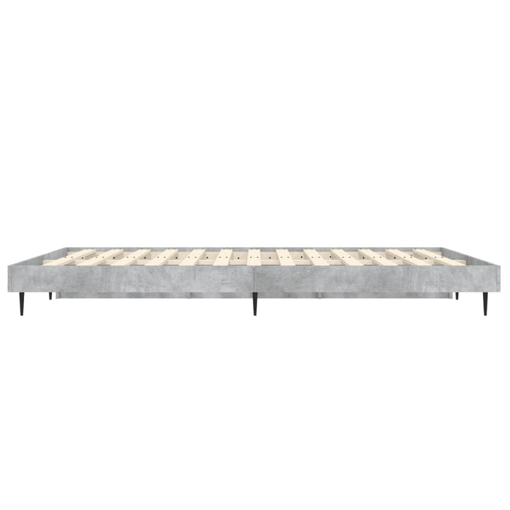 sengestel 135x190 cm konstrueret træ betongrå
