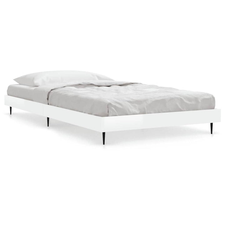 sengeramme 90x190 cm konstrueret træ hvid højglans