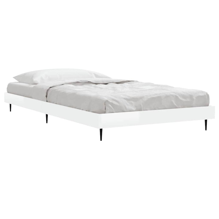 sengeramme 90x190 cm konstrueret træ hvid højglans