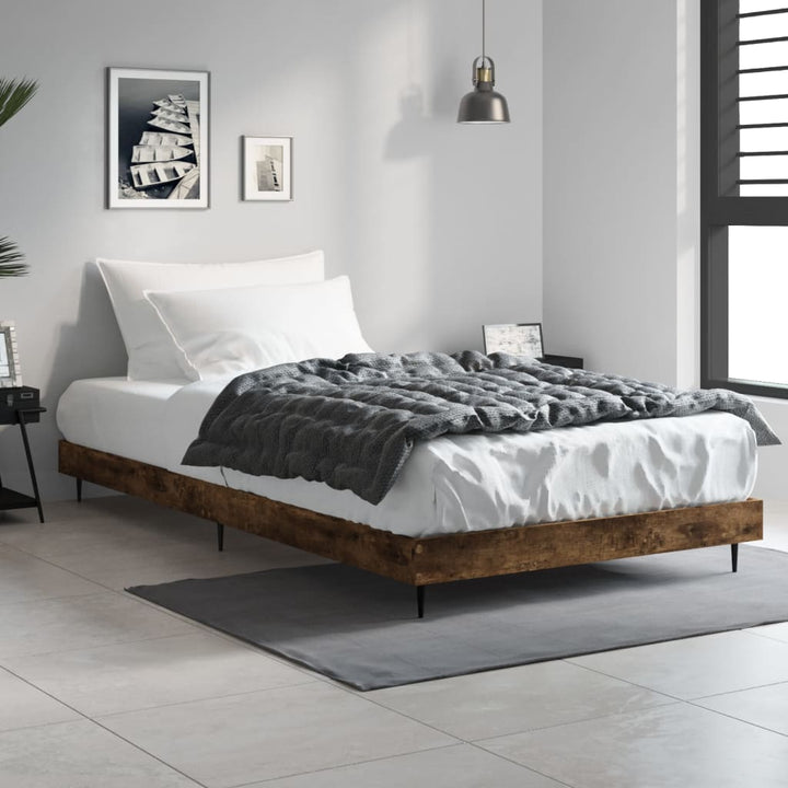 sengeramme 90x190 cm uden madras konstrueret træ røget eg