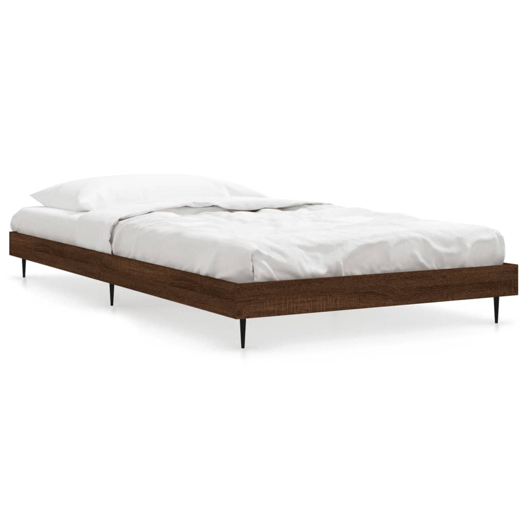 sengeramme 90x190 cm uden madras konstrueret træ brunt eg
