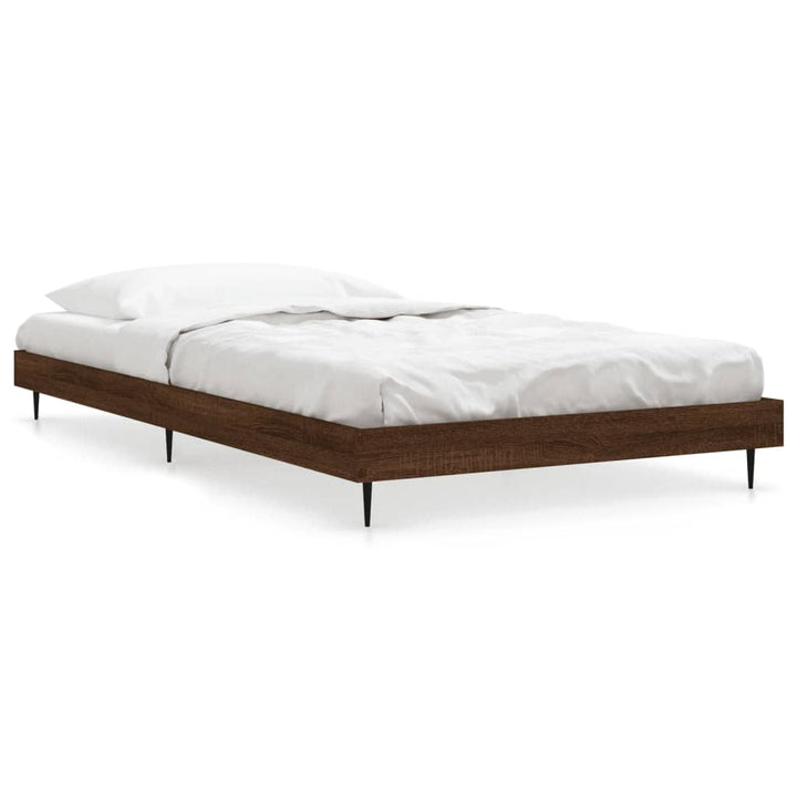 sengeramme 90x190 cm uden madras konstrueret træ brunt eg