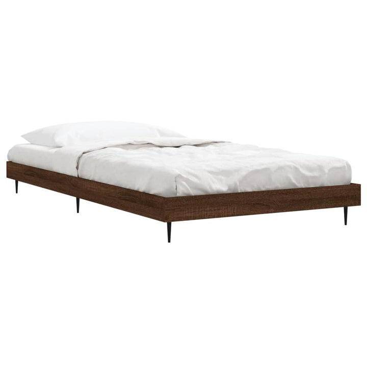 sengeramme 90x190 cm uden madras konstrueret træ brunt eg