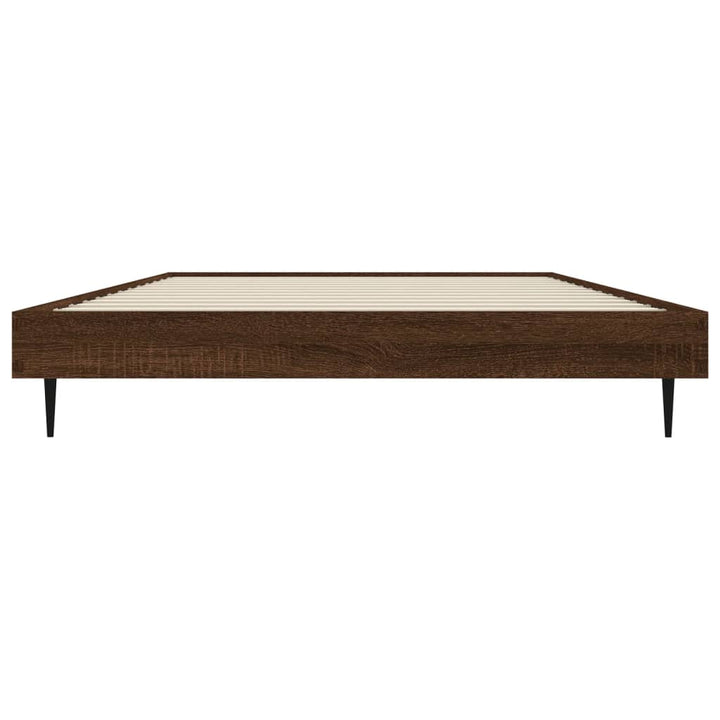 sengeramme 90x190 cm uden madras konstrueret træ brunt eg