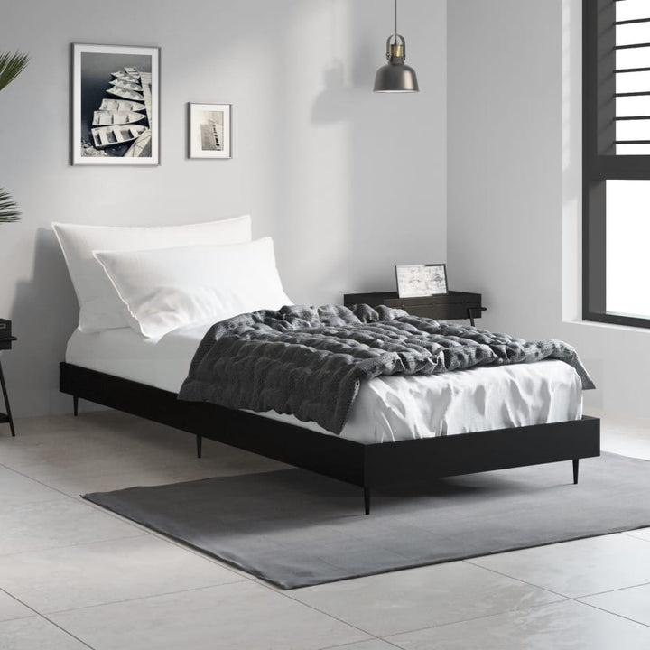sengeramme 75x190 cm konstrueret træ sort