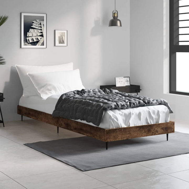 sengeramme 75x190 cm uden madras konstrueret træ røget eg