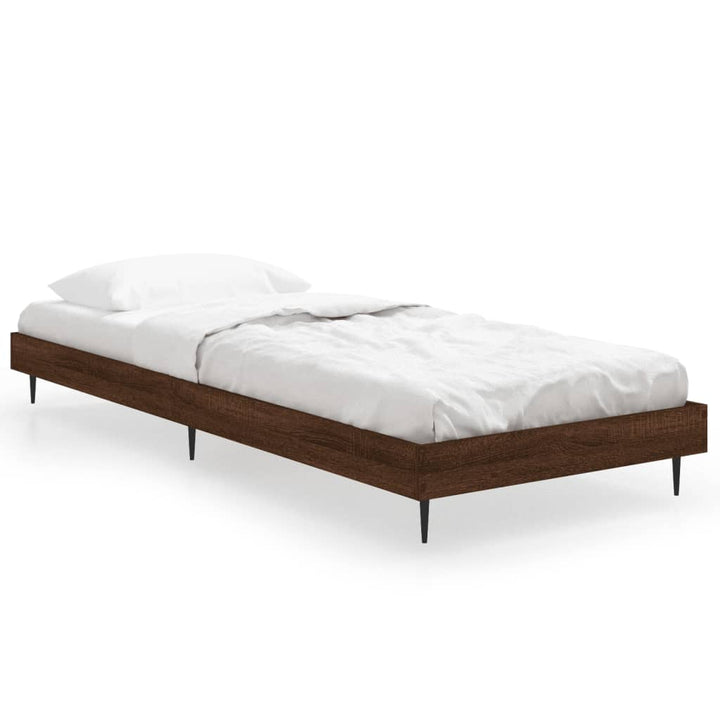 sengeramme 75x190 cm uden madras konstrueret træ brunt eg