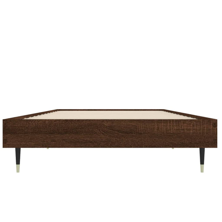 sengeramme 75x190 cm uden madras konstrueret træ brunt eg