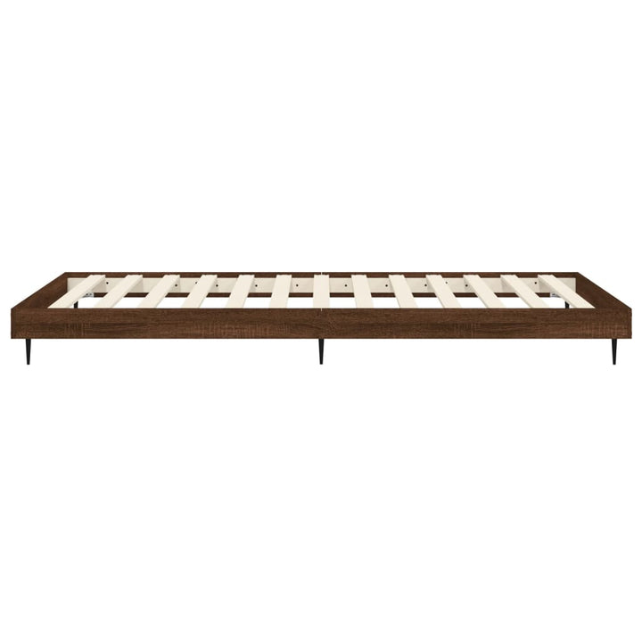 sengeramme 75x190 cm uden madras konstrueret træ brunt eg
